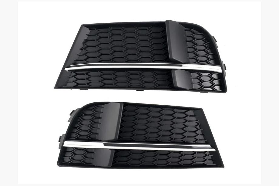 Audi A3 2012-2020 Rejillas de faros antiniebla S-Style V-2 (2016-2020, 2 uds, Negro) Image