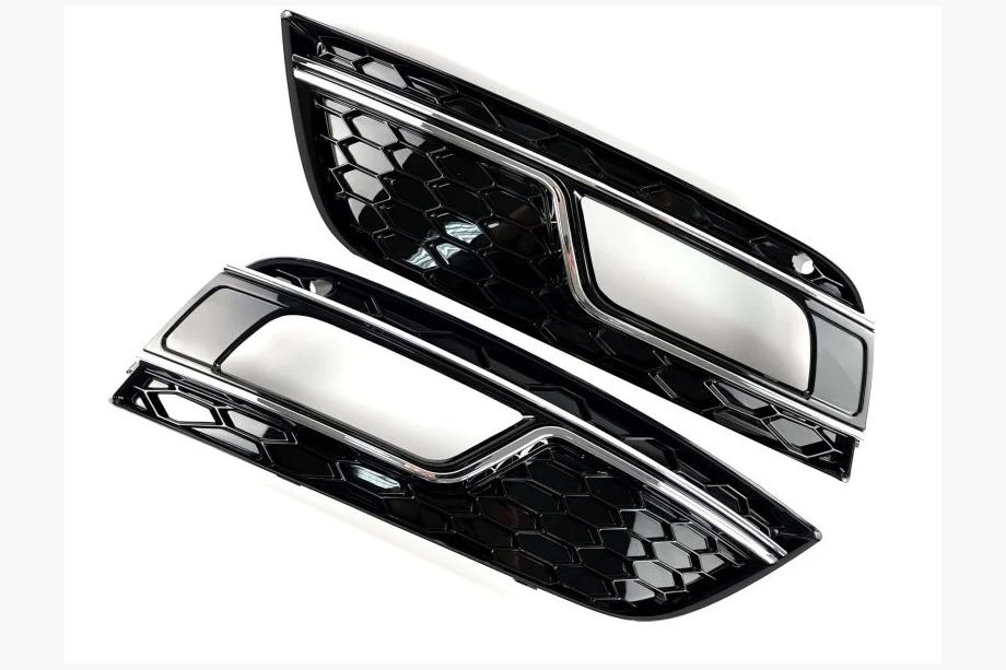 Audi A4 B8 2007-2015 Rejillas de faros antiniebla RS-Style (2012-2015, 2 uds, Negro) Foto 1