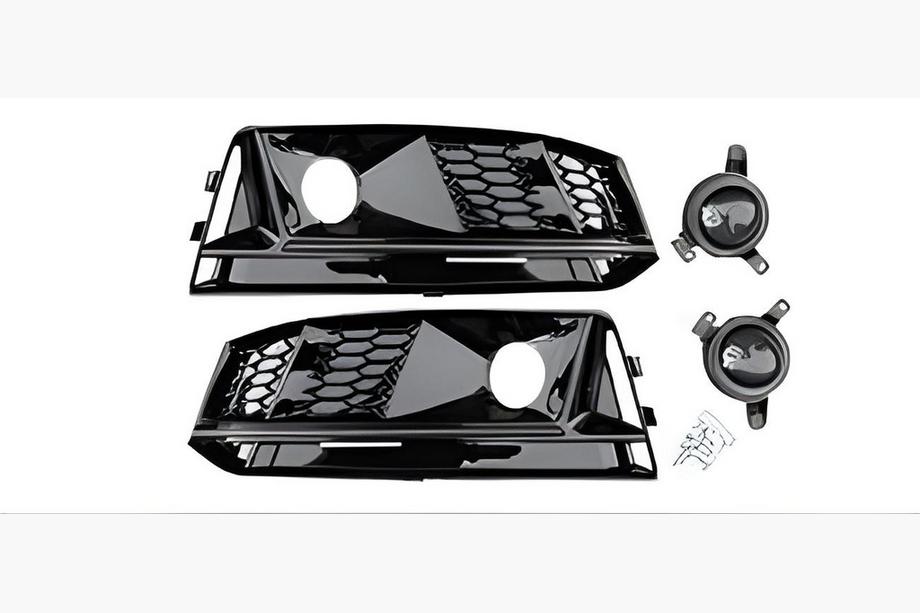 Audi A4 B9 2015-2024 Rejillas de faros antiniebla con antinieblas RS-Style (2015-2019, 2 uds., Negro) Foto 1