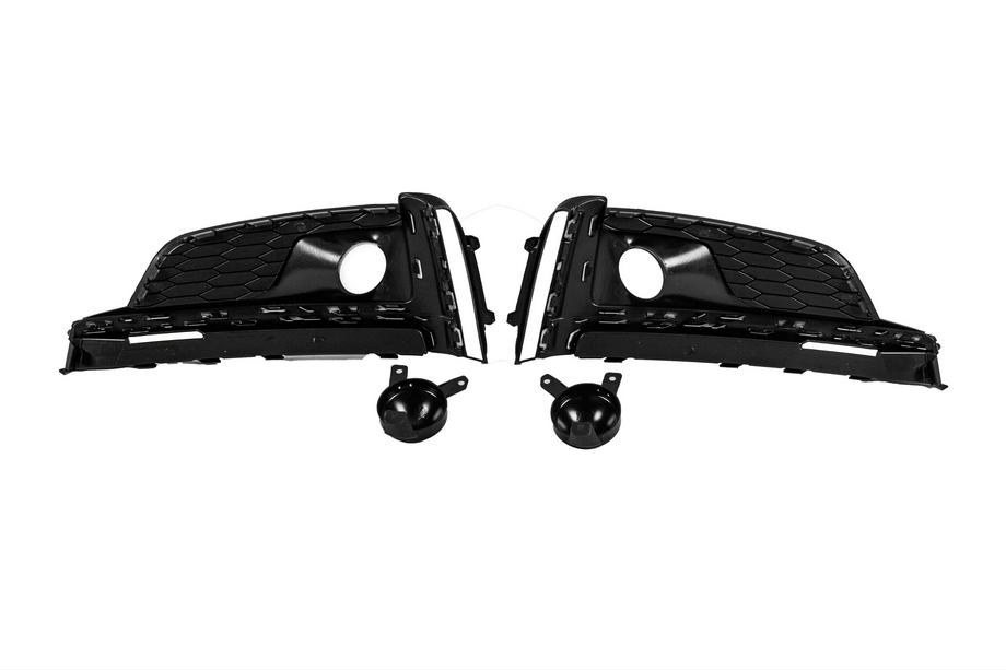 Audi A5 2016-2025 Rejillas de faros antiniebla con faros antiniebla (2016-2019, 2 uds, Negro) Foto 4