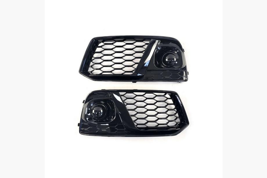 Audi Q5 2017-2025 Rejillas de faros antiniebla con luz antiniebla RS-Style (2017-2020, 2 uds, Negro) Image
