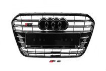 Audi A6 C7 2011-2017 Parrilla delantera negra con marco negro S-Style (2011-2014) foto 1