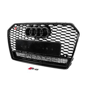 Parrilla delantera negra estilo RS con emblema Quattro (2014-2017) foto 2