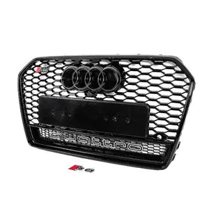 Parrilla delantera negra estilo RS con emblema Quattro (2014-2017) foto 2