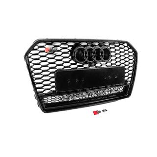 Parrilla delantera negra estilo RS con emblema Quattro (2014-2017) foto 3