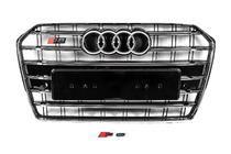 Audi A6 C7 2011-2017 Parrilla Delantera Negra con Marco Cromado S-Style (2014-2017) foto 1