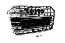 Audi A6 C7 2011-2017 Parrilla Delantera Negra con Marco Cromado S-Style (2014-2017) foto 3