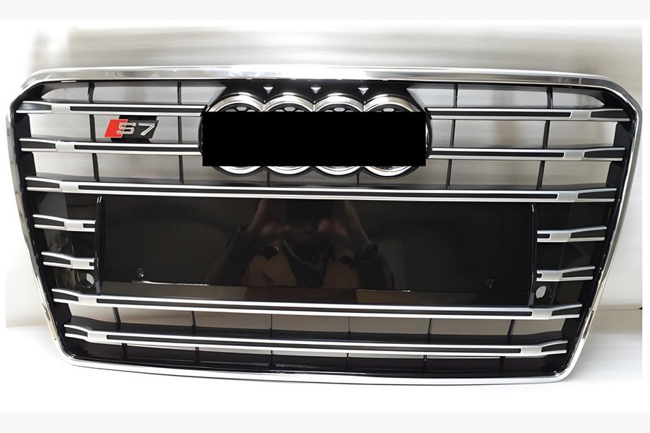 Audi A7 2010-2018 Parrilla delantera S-Style (2015-2018, negra con cromo) Image
