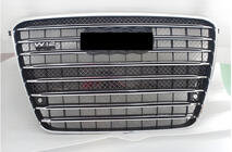 Audi A8 2010-2018 Parrilla delantera (2010-2013, negra con cromo) foto 1