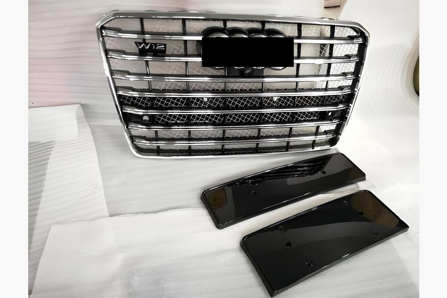 Audi A8 2010-2018 Parrilla delantera (2014-2018, negra con cromo) Image