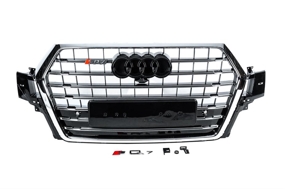 Audi Q7 2015–2026 Parrilla delantera SQ7-Style (2015-2019, negra con cromado) Image