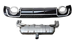 Audi A3 2012-2020 Difusor trasero con salidas de escape V-2 (para S/S-Line, 2012-2020) foto 1