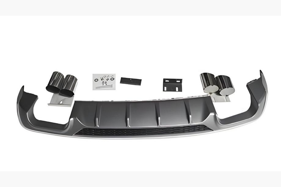 Audi A3 2012-2020 Difusor Trasero con Salidas V-2 (para S/S-Line, 2016-2020) Image