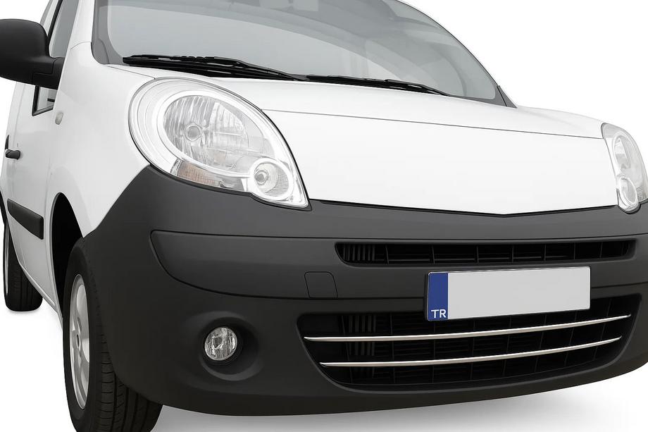 Renault Kangoo 2008–2020 Cubiertas de acero inoxidable para parachoques delantero (2 uds) Foto 1
