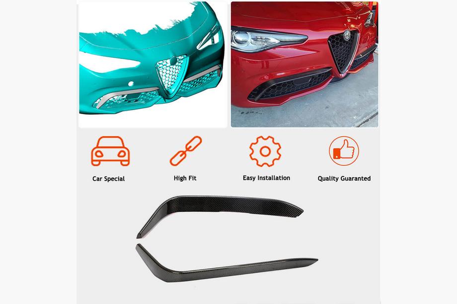 Alfa Romeo Giulia 2016-2022 Cubiertas para Faros Antiniebla (para Sport, Carbono) Foto 3