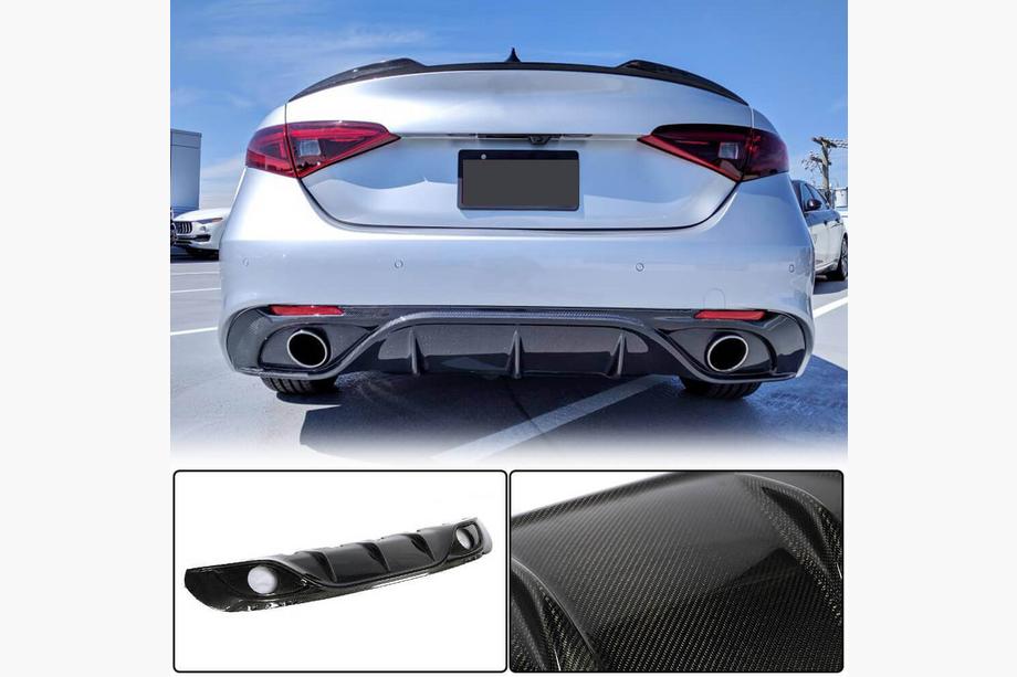 Alfa Romeo Giulia 2016-2022 Difusor de Parachoques Trasero (para Sport, Carbono) Foto 2