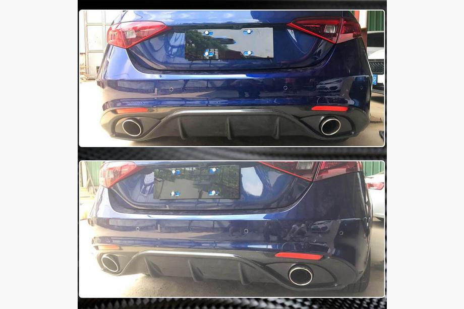 Alfa Romeo Giulia 2016-2022 Difusor de Parachoques Trasero (para Sport, Carbono) Foto 5