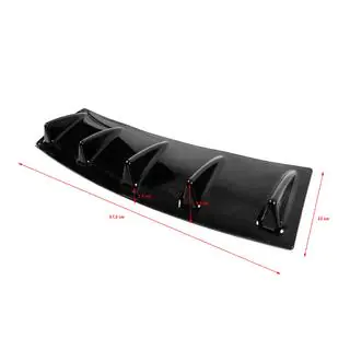 Difusor Trasero Universal Tipo-E (Negro Brillante, Plástico ABS) foto 4