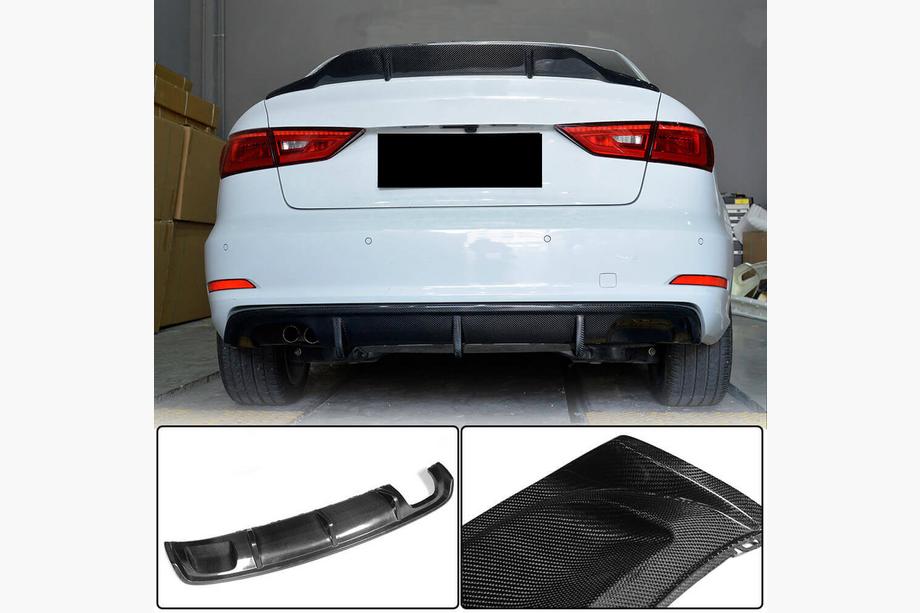 Audi A3 2012-2020 Difusor trasero V2 (para Base Sedan 2012-2016, Carbono) Foto 1