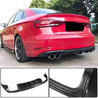 Difusor del parachoques trasero (para Base Sedan 2017-2020, Carbono) Audi A3 2012-2020 foto 1