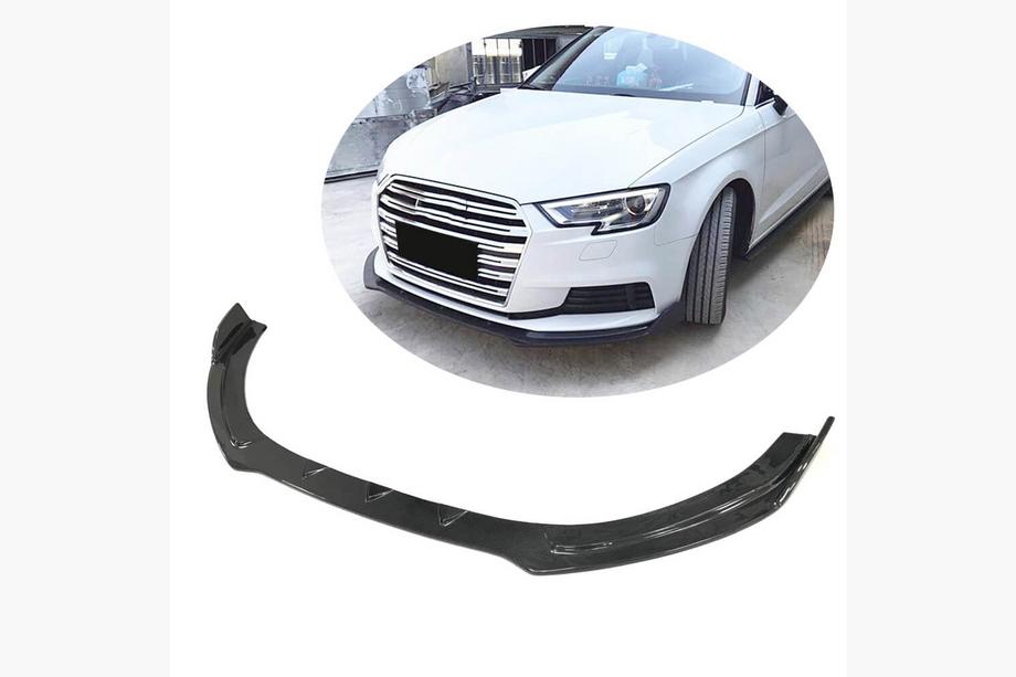 Audi A3 2012-2020 Labio delantero parachoques V1 (para Base 2017-2020 HB, Carbono) Image