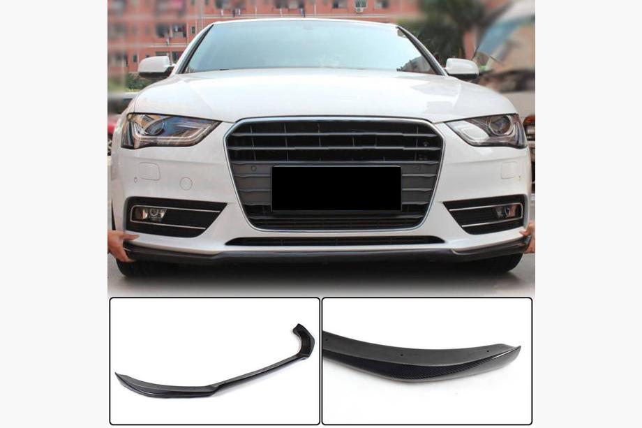 Audi A4 B8 2007-2015 Labio delantero de parachoques (para Base 2011-2015, Carbono) Image