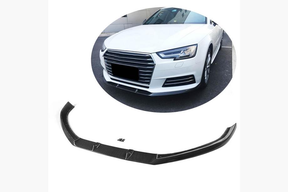 Audi A4 B9 2015-2024 Splitters de labio para parachoques delantero Lip V1 (para Base Sedan 2015-2019, Carbono) Image