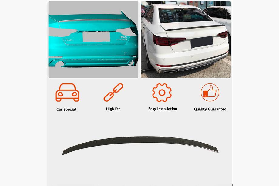 Audi A4 B9 2015-2024 Alerón V7 (para Sedan, carbono) Foto 2
