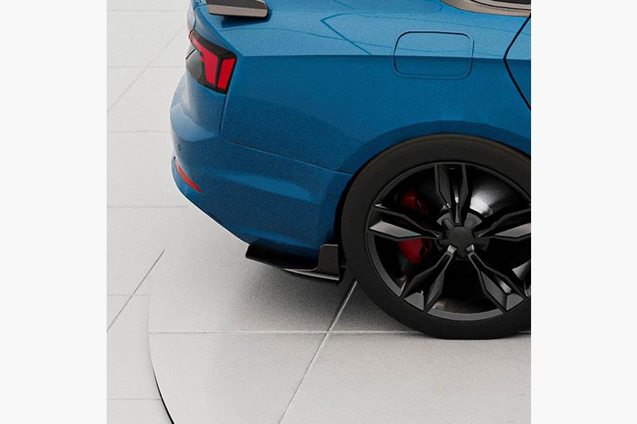 Audi A5 2016-2025 Extensiones de parachoques trasero Flap (para S-Line 2016-2020, Carbono) Foto 2