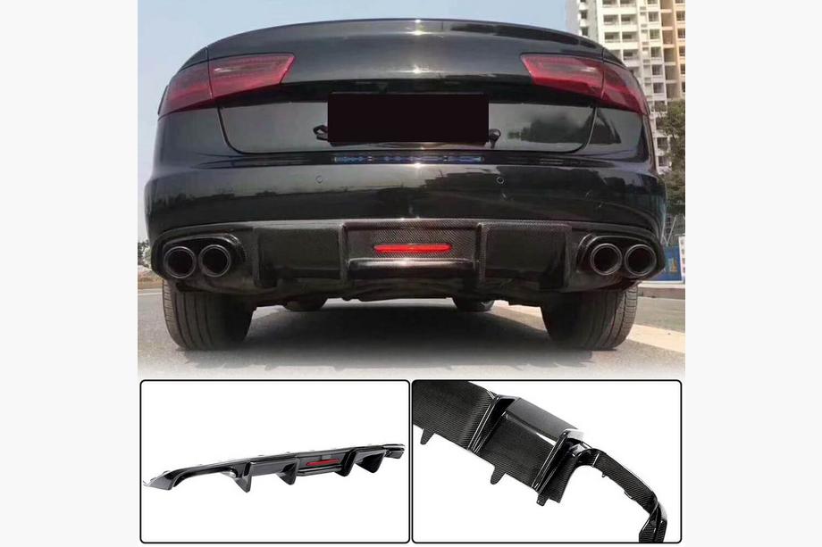 Audi A6 C7 2011-2017 Difusor de Parachoques Trasero Carbono (para Base 2014-2018) Image