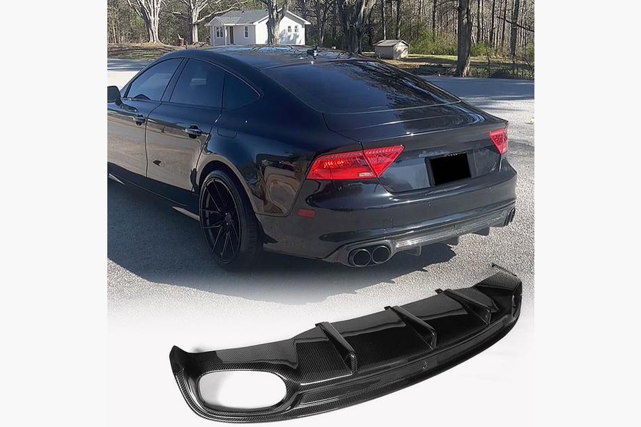 Audi A7 2010-2018 Difusor Trasero de Parachoques V2 (para S-Line, 2010-2014, Carbono) Image