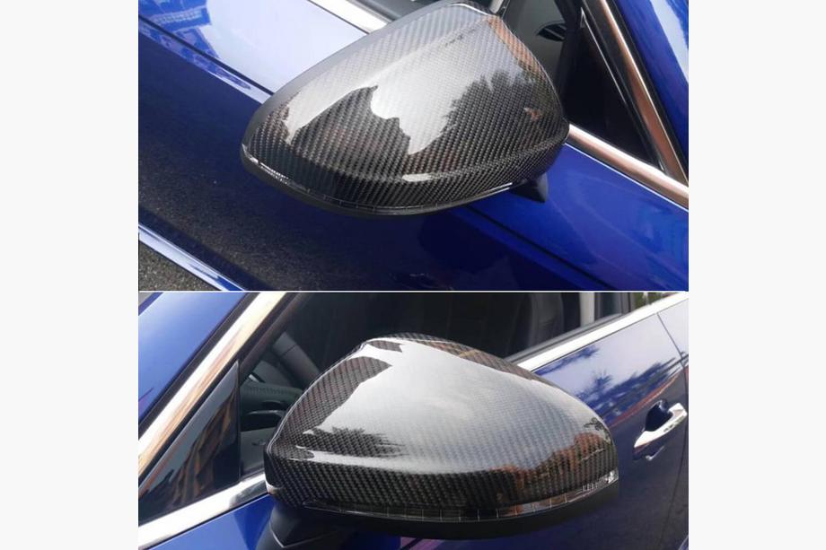 Audi A4 B9 2015-2024 Cubiertas de Espejos V2 (2015-2019, Carbono) Foto 2