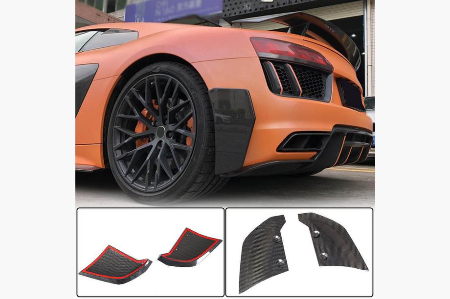 Audi R8 2015- Splitters de parachoques trasero V2 (2015-2020, Carbono) Image