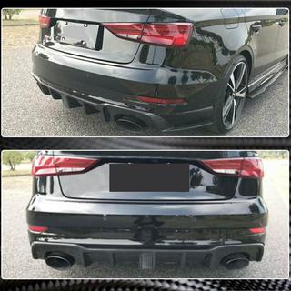 Difusor trasero con luz de freno LED V2 (para RS3 2017-2019, Carbono) Audi A3 2012-2020 foto 3