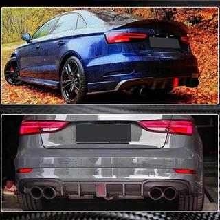 Difusor trasero con luz de freno LED V2 (para RS3 2017-2019, Carbono) Audi A3 2012-2020 foto 4