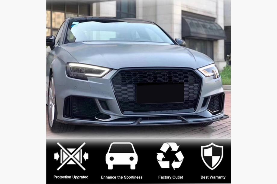 Audi A3 2012-2020 Lip spoiler del parachoques delantero V4 (para RS3 Sedan 2017-2020, Carbono) Foto 4