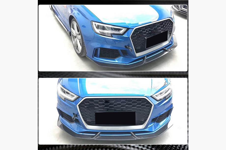 Audi A3 2012-2020 Lip spoiler del parachoques delantero V4 (para RS3 Sedan 2017-2020, Carbono) Foto 5