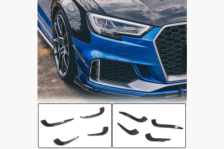 Audi A3 2012-2020 Lip delantero de parachoques V2 (para RS3 Sedan 2017-2020, Carbono) Image