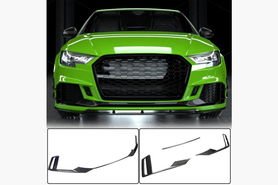Audi A3 2012-2020 Labio de paragolpes delantero V1 (para RS3 Sedan 2017-2020, Carbono) Image