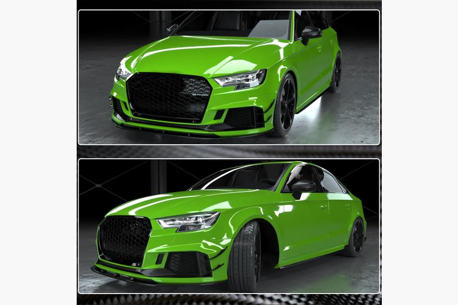 Audi A3 2012-2020 Labio de paragolpes delantero V1 (para RS3 Sedan 2017-2020, Carbono) Foto 5