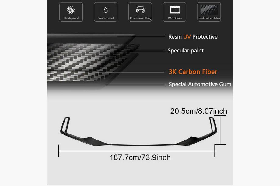 Audi A3 2012-2020 Labio de paragolpes delantero V1 (para RS3 Sedan 2017-2020, Carbono) Foto 6