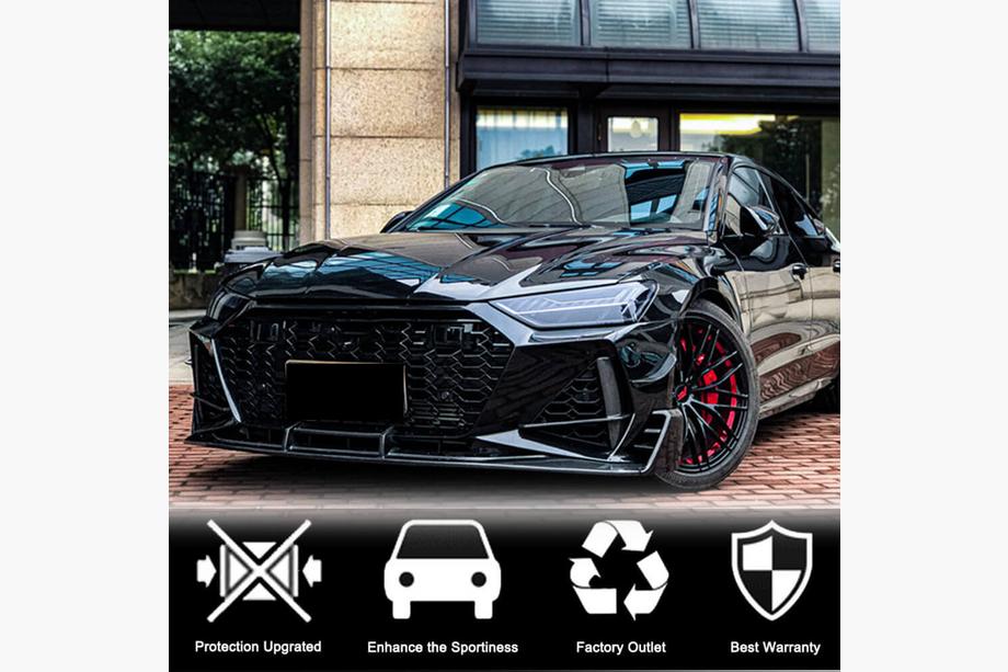 Audi A7 2018- Cubiertas de tomas de aire del parachoques delantero V1 (para RS7 2018-2022, Carbono Seco) Foto 3
