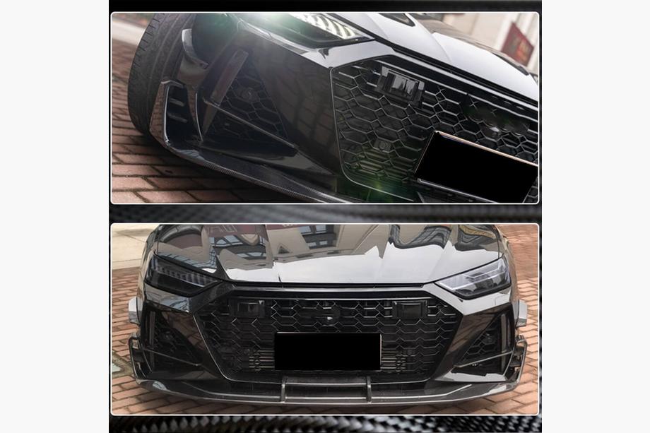 Audi A7 2018- Cubiertas de tomas de aire del parachoques delantero V1 (para RS7 2018-2022, Carbono Seco) Foto 4