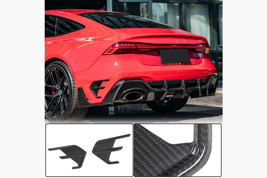 Audi A7 2018- Cubiertas de rejillas del parachoques trasero (para RS7 2018-2022, Carbono Seco) Image