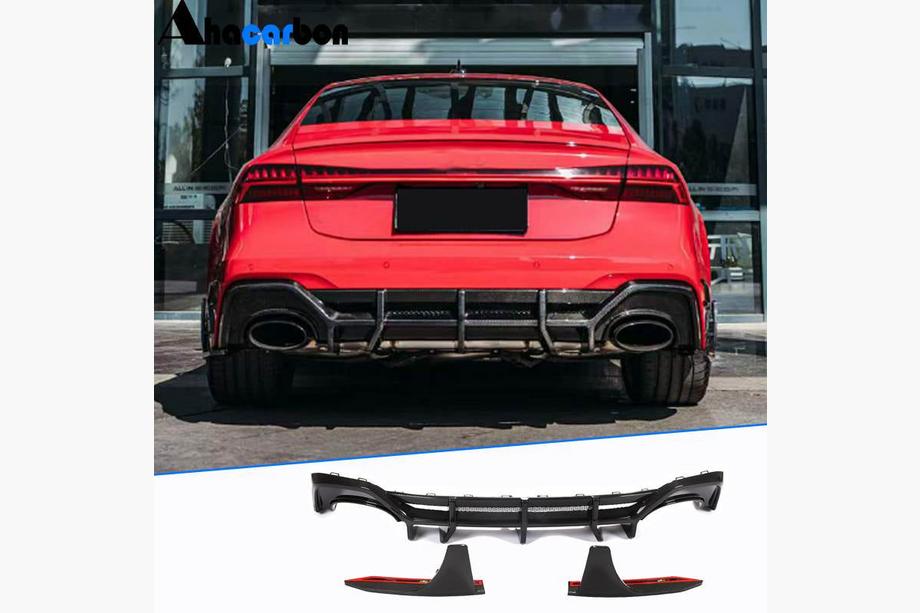 Audi A7 2018- Difusor de parachoques trasero (para RS7 2018-2022, Carbono Seco) Image