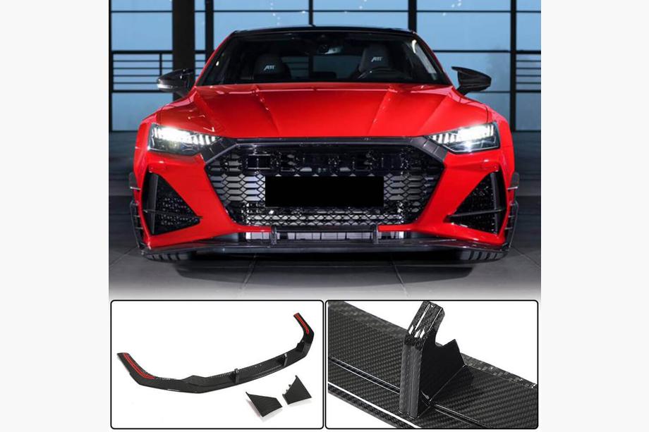 Audi A7 2018- Labio Delantero Parachoques V1 (para RS7 2018-2022, Carbono Seco) Image