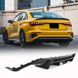 Difusor de parachoques trasero V1 (para S-Line Sedan 2020-2023, Carbono) foto 1
