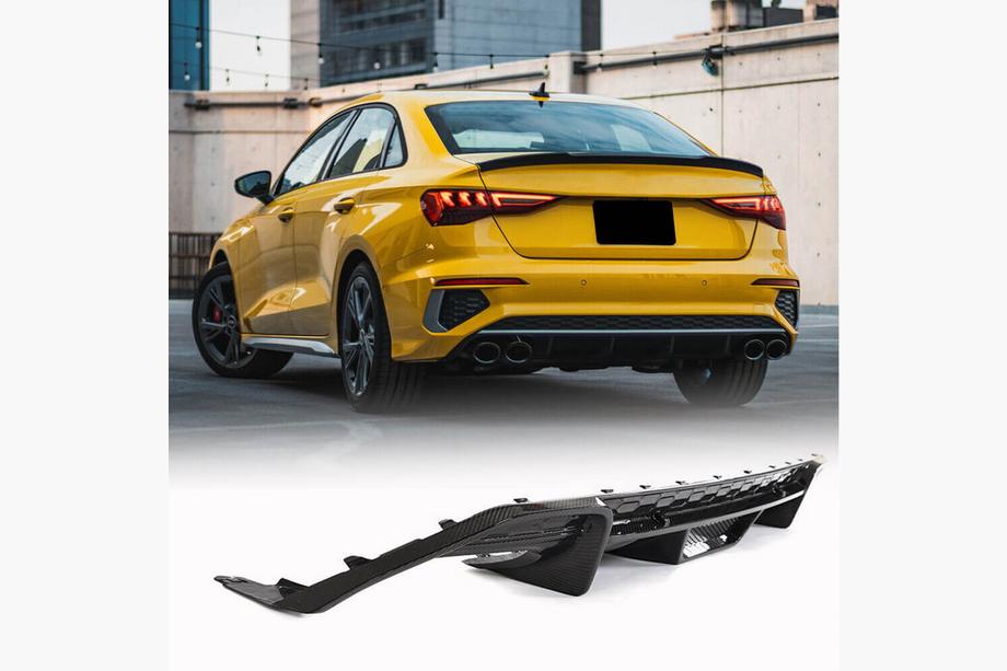 Audi A3 2020- Difusor de parachoques trasero V1 (para S-Line Sedan 2020-2023, Carbono) Image