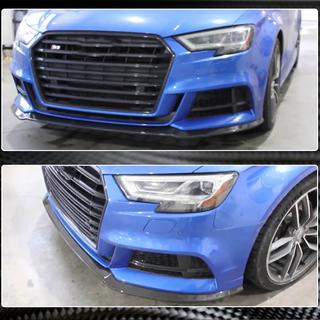 Lip delantero de parachoques Lip V5 (para S-Line Sedan 2017-2020, Carbono) Audi A3 2012-2020 foto 4