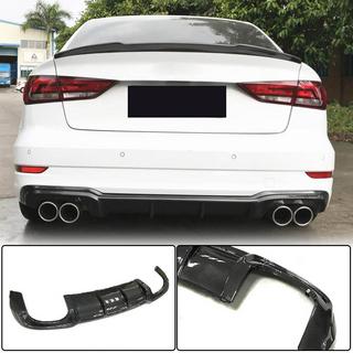 Difusor de parachoques trasero V5 (para S-Line Sedan 2017-2020, Carbono) Audi A3 2012-2020 foto 1